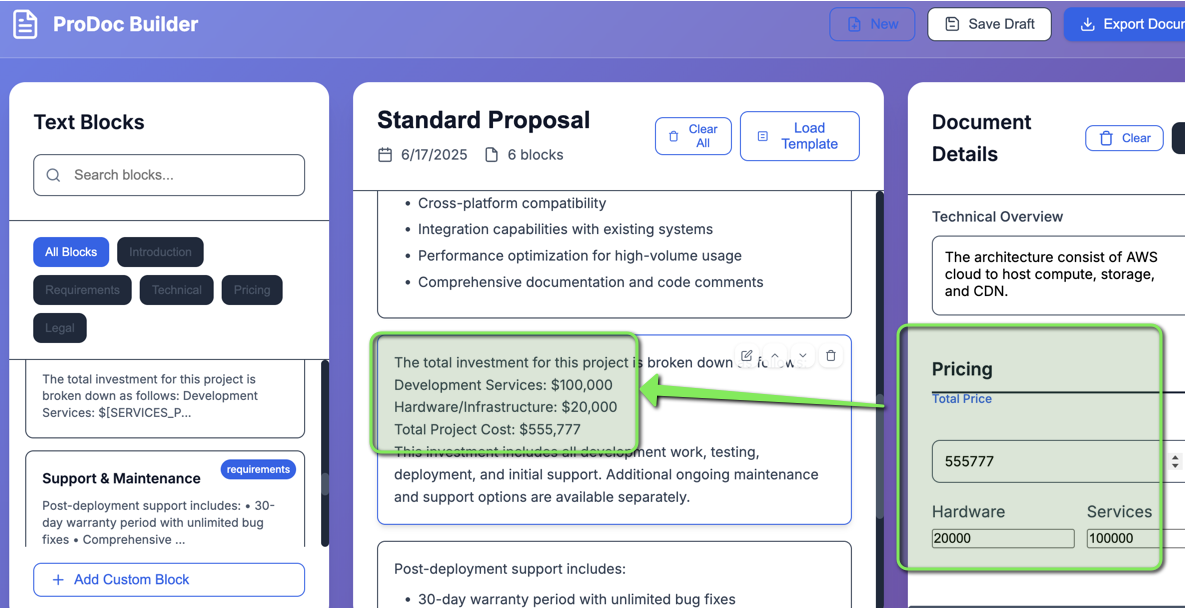 Doc Builder for RFP/Proposals